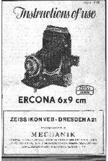 Zeiss (VEB) Ercona manual. Camera Instructions.